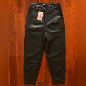 Black Leather Pants - Missguided